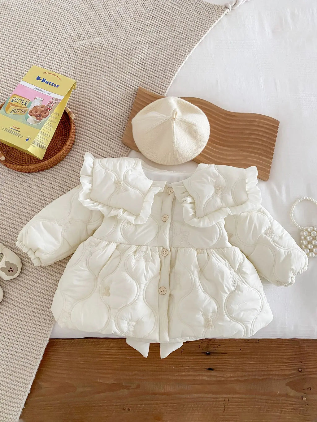Stock Clearance 90cm 7935 Baby Girls Cotton-padded Jacket Coat Winter New Plus Velvet Baby Girl's Coat Fashion Warm Outerwear