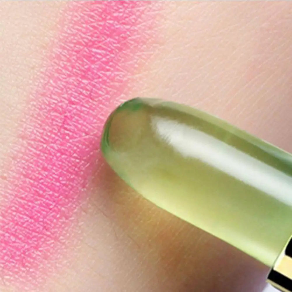 2pcs Aloe Vera Lipstick,Long Lasting Lip Care Nutritious Plumper Lip Balm,Moisturizer Color Changing Jelly Lip Gloss Makeup