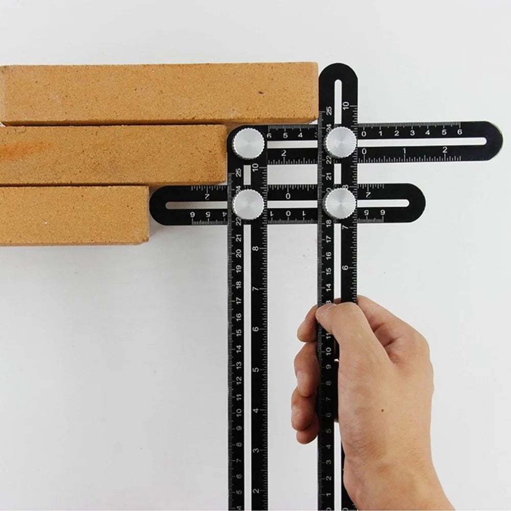 Construction Tools Multi Angle Measuring Ruler Aluminum Folding Positioning Ruler Professional DIY Wood Tile Flooring Punch Tool