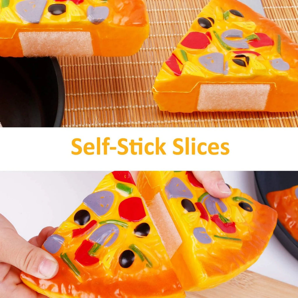 Kids Pizza Cutting Toy - Kitchen Play Accessories, Pretend Cooking Food Fake Pizza Pie Playset for Kids Indoor Play