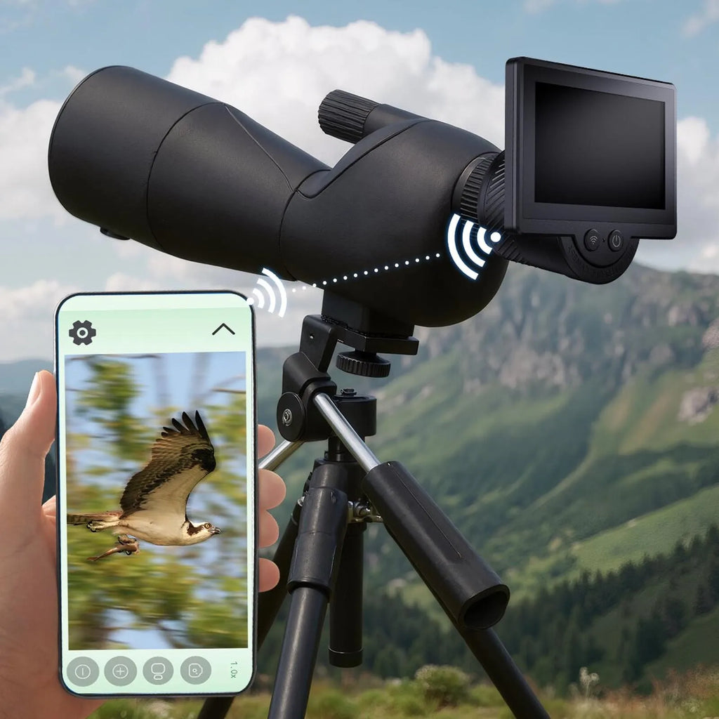 4.3 Inch Screen Digital Telescope Eyepiece Camera WiFi Electronic Eyepiece Camera Recording Via App for 26mm to 47mm Telescopes