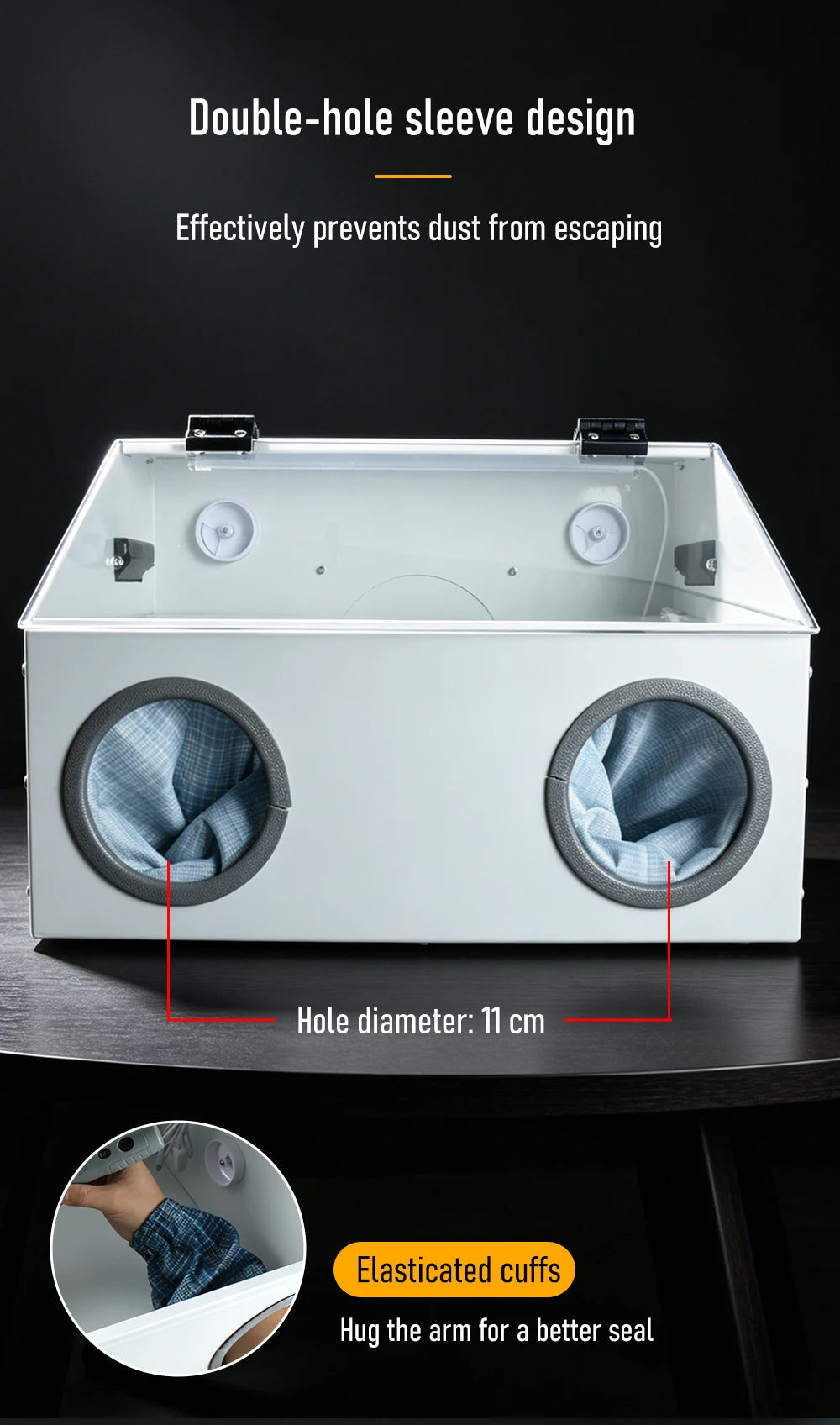 220V Grinding Dust Box Metal Structure Dust Box Ventilation Fan Dust Extraction Box for Craft Work Sanding Polishing