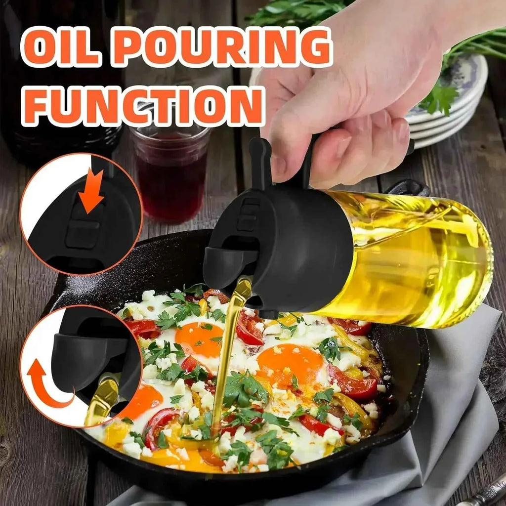 Dual Purpose Glass Oil Bottle Kitchen Spray Oil Sprayer Bottle Kitchen Oils Spray Can Leakproof Oil Spray Bottle Household