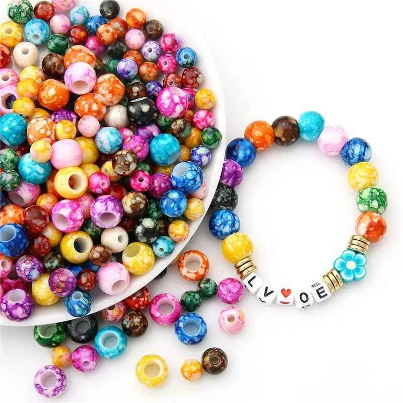 100 Pieces Of Crystal Flower Circular Acrylic Bead Diy Bracelet Necklace Earrings Bracelet Accessories Materials