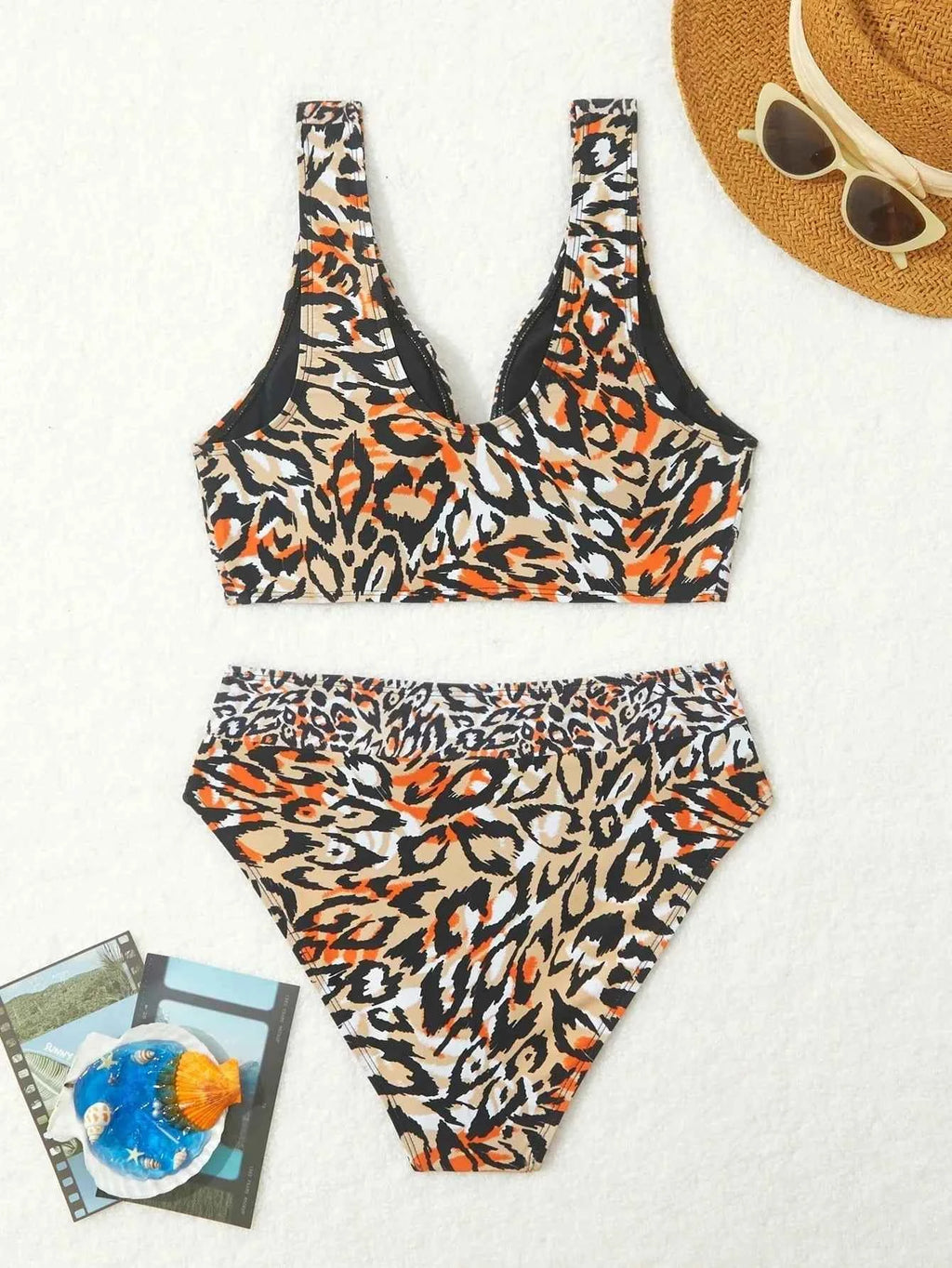 Sexy Fashionable Leopard Print Bikini Swimsuit Women's Two-Piece Swimsuit Cross-Border New Arrival 2025 Elegant Swimwear