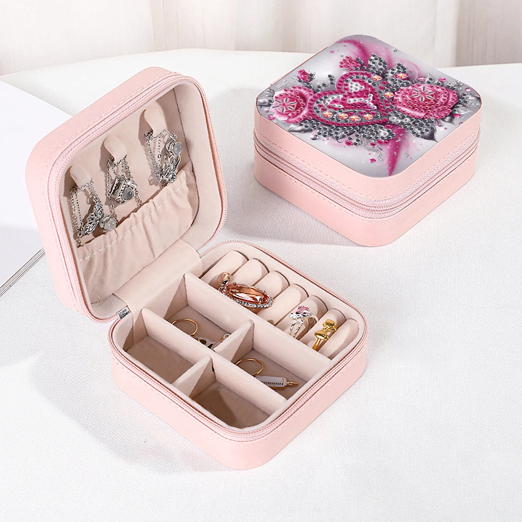 Diamond Art Painting Jewelry Organizer Box kit,DIY Roses Jewelry Box for Adults, Portable Jewelry Case Jewelry storage Gifts