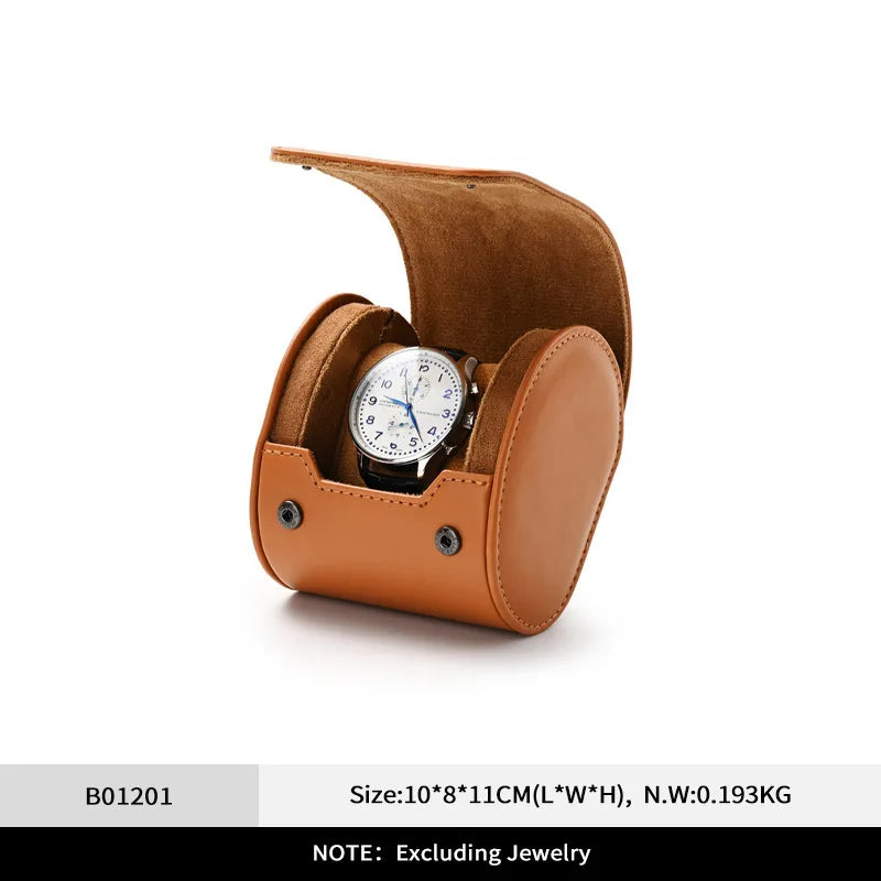 WoodTen Portable Jewelry Box Jewelry Organizer Roll 1 2 3 slot Watch Storage Box With Pillow Wristwatch Bag Gift Box Watch Case