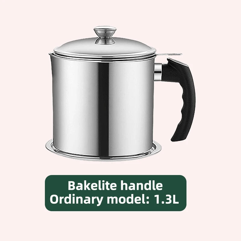 Stainless Steel Oil Strainer Pot Container Jug Storage Can With Filter Cooking Oil Pot For Kitchen Household Tools
