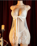 Sexy Lingerie Women's Lace Shirt Sleepwear Pajamas Lace Dress Erotic Costumes Exotic Apparel Female Sexiest Nighties Nightgown