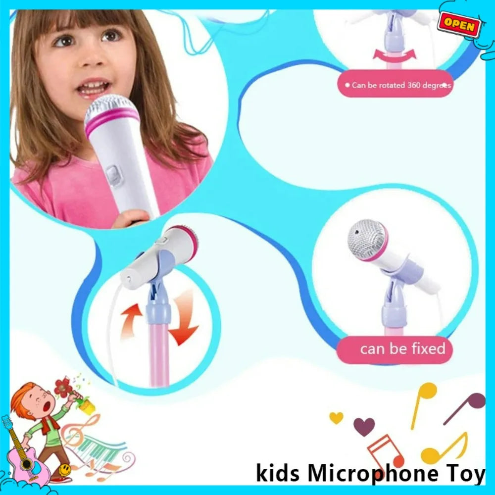 Kids Microphone with Stand Karaoke Song Machine Music Instrument Toys Brain-Training Educational Toys Birthday Gift for Girl Boy