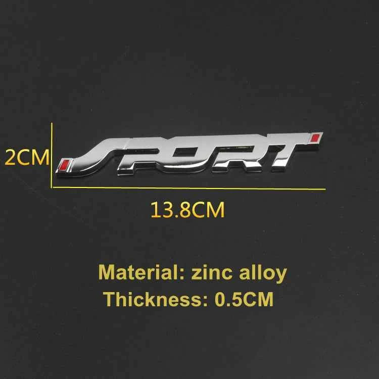 Car Accessories Sticker Styling Metal 3D Chrome Black Auto Car Trunk Racing Sport Word Letter Logo Emblem Badge Decal Sticker