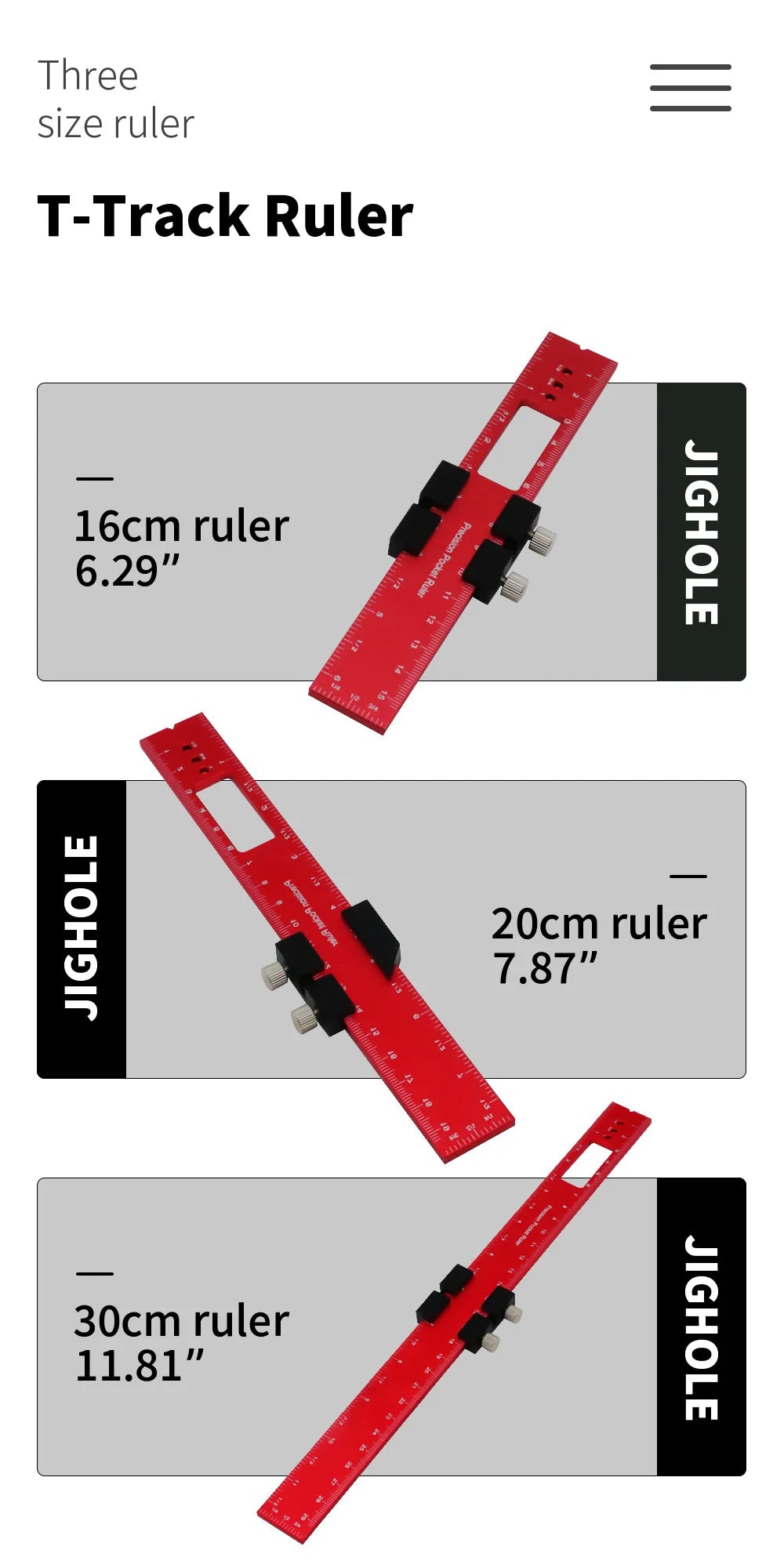 Woodworking Tools Ruler - Pocket Ruler Layout Tool Aluminum Precision Ruler with T-Track Metal Slide Stops,Inch and Metric Scale