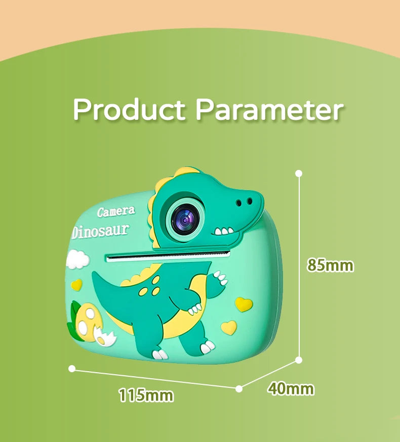 Kids Camera Instant Print 1080P HD Toddler Digital Video Camera 2.4-Inch Toy for Girls Boys Age 3-12 Christmas Birthday Gift