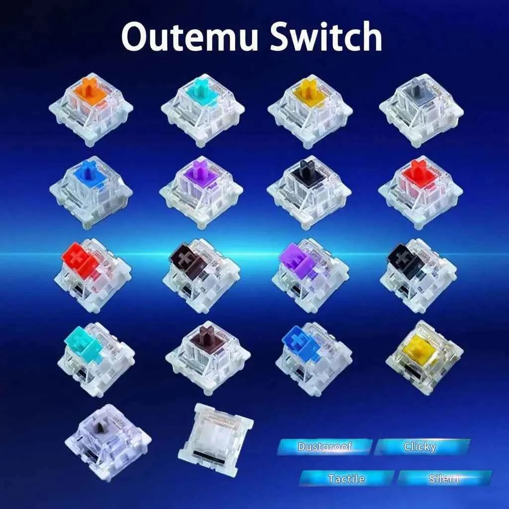 Outemu Switch for Mechanical Keyboard Black Blue Brown Red 3Pin Dustproof Linear Tactile Clicky Silent Compatible with MX Switch