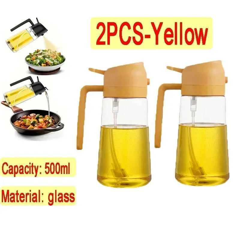 Dual Purpose Glass Oil Bottle Kitchen Spray Oil Sprayer Bottle Kitchen Oils Spray Can Leakproof Oil Spray Bottle Household