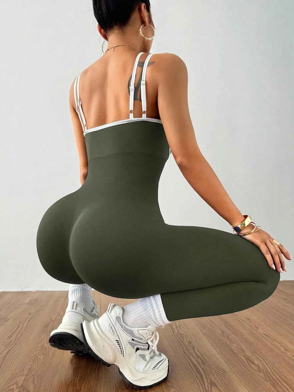 Women's Quick-Dry Fitness Yoga Bodysuit Tight Outdoor Sports One-Piece Comfortable Yoga Top for Active Wear