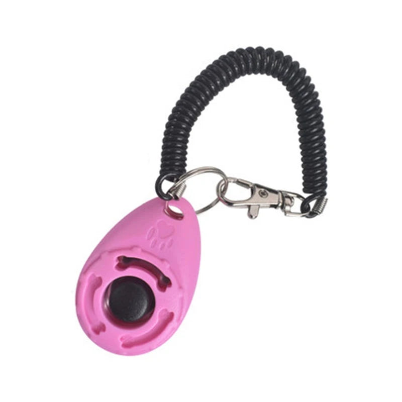 Pink Color Pet Training Clicker with Wrist Strap for Dogs and Cats