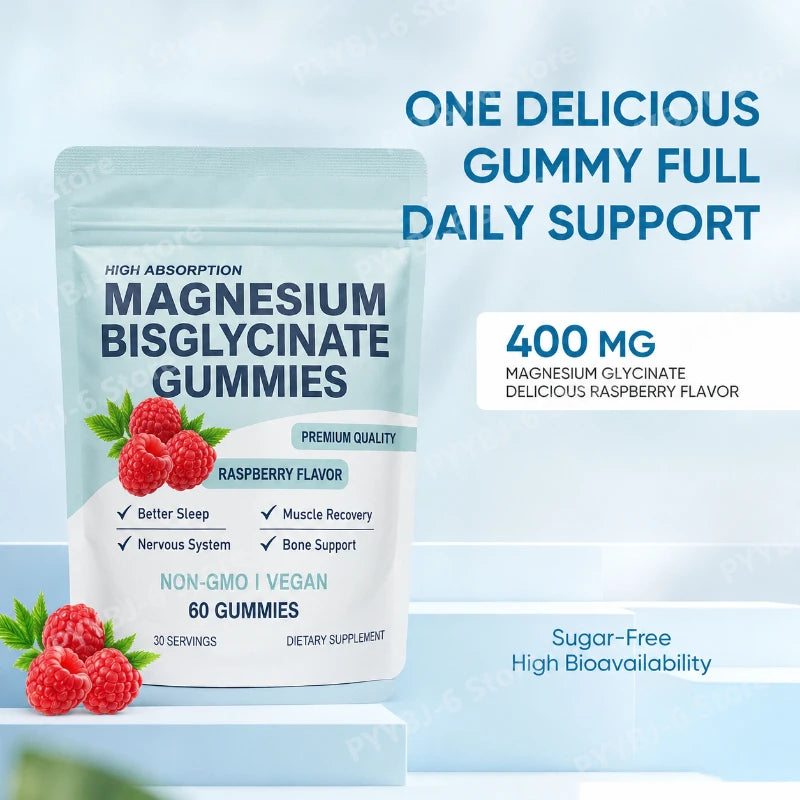 Magnesium Bisglycinate Gummies Raspberry Flavor 60 Count