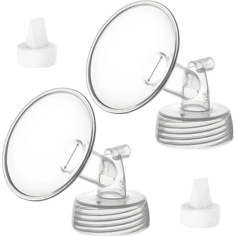 2 Flange and 2 Duckbill Valve Compatible with Spectra S1 S2 9 Plus Pump, Replacement Breast Pump Accessories