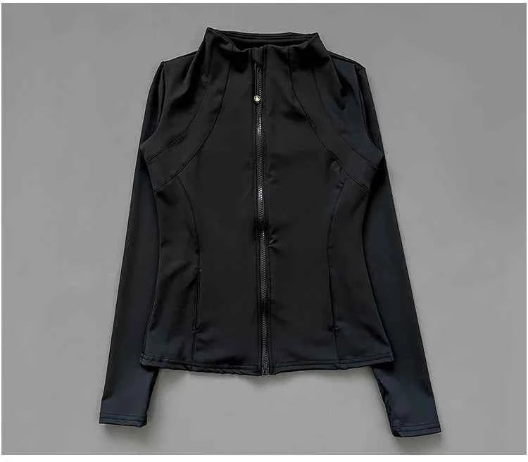 athletic slim fit quick drying zipper running jacket women dryfit outer wear yoga training fitness jacket with thumb hole