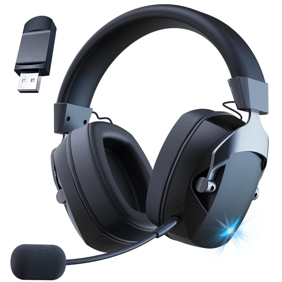 Wireless Gaming Headset With 3 Modes And Detachable Mic