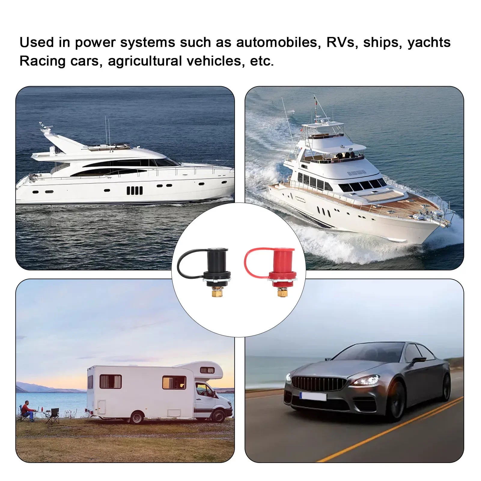 Battery  Post Kit 20mm Stud  Car RV Truck Charging Pile Jumper Terminal Black Red Battery  Terminal