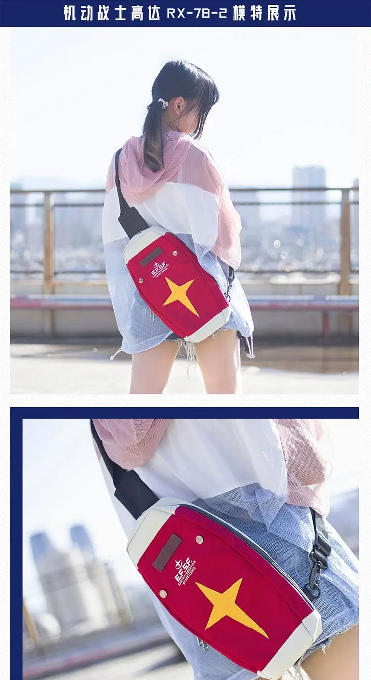 Gundam Mobile Suit Anime Peripheral Federal Army RX-78-2 Shoulder Messenger Bag Student Backpack Sports Outdoor Travel Bag Gift