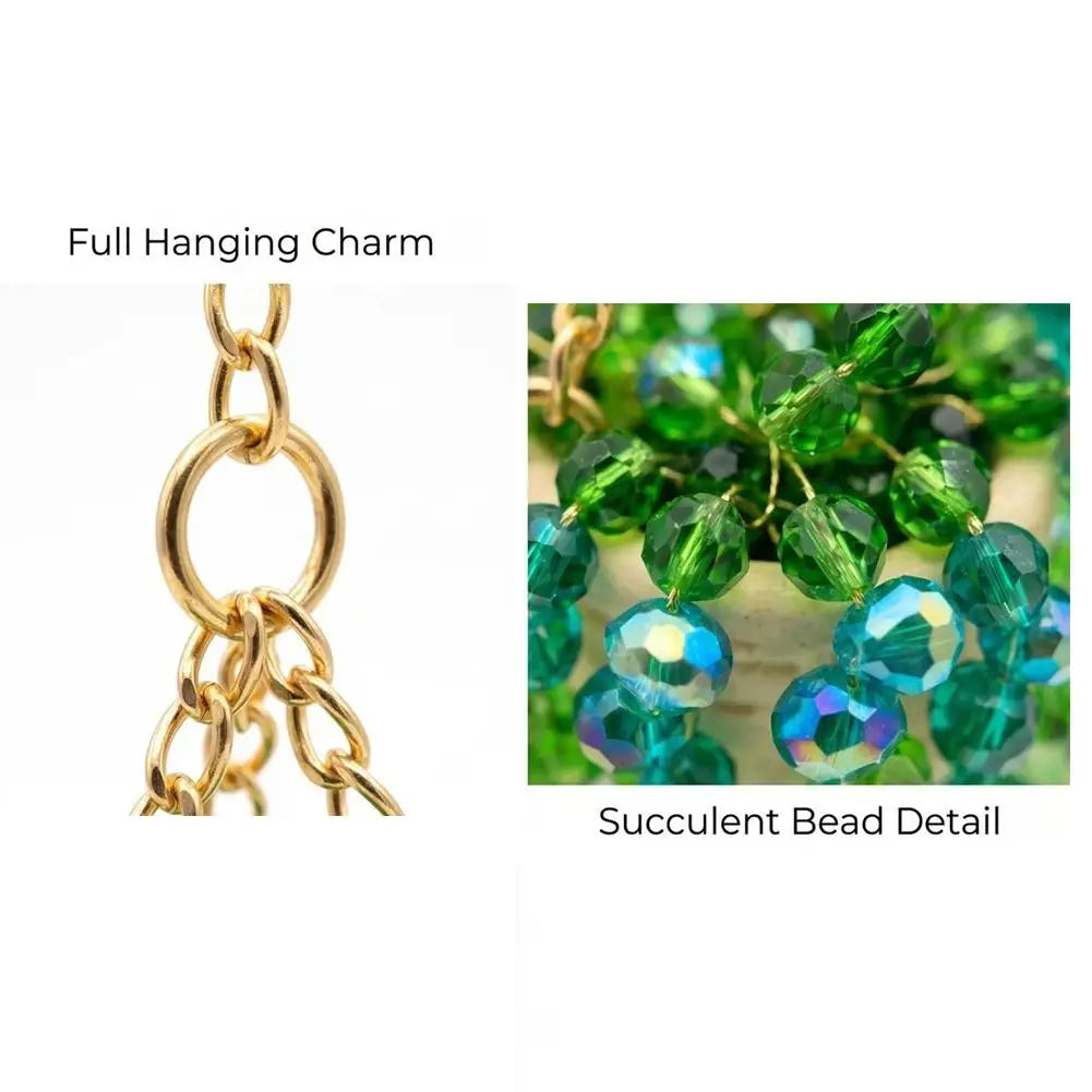 Basket Shaped Mirror Decor Stylish Car Interior Decoration Crystal Sun Plant Hanger Bohemian-Style Decor Enthusiast For Home