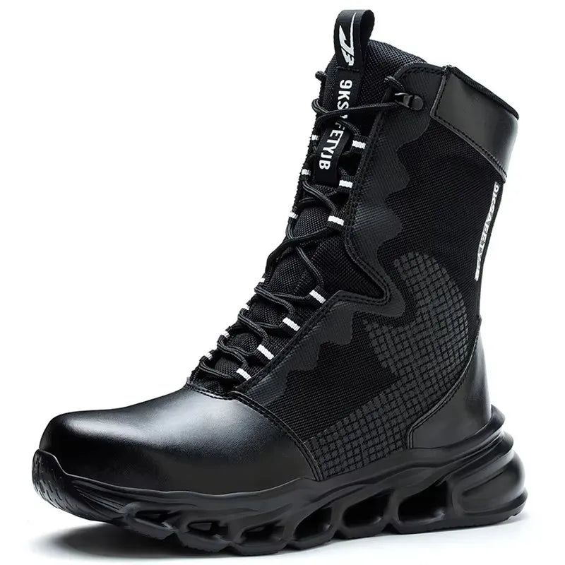 Fashion Work Boots Men Protective Shoes Safety Boots Steel Toe Shoes Outdoor Hiking Boots Light Tactical Boots Puncture-Proof