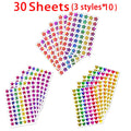 Kids Reward Sticker Stars Flowers Hearts Dots Sparkly Holographic Stickers Behavior Chart School Student Supplies DIY Decoration