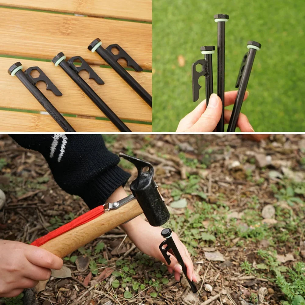 Multifunctional Outdoor Nail O-Type Silicone Luminous Ring Camping Fishing Safety Warning Supplies Camping Accessories