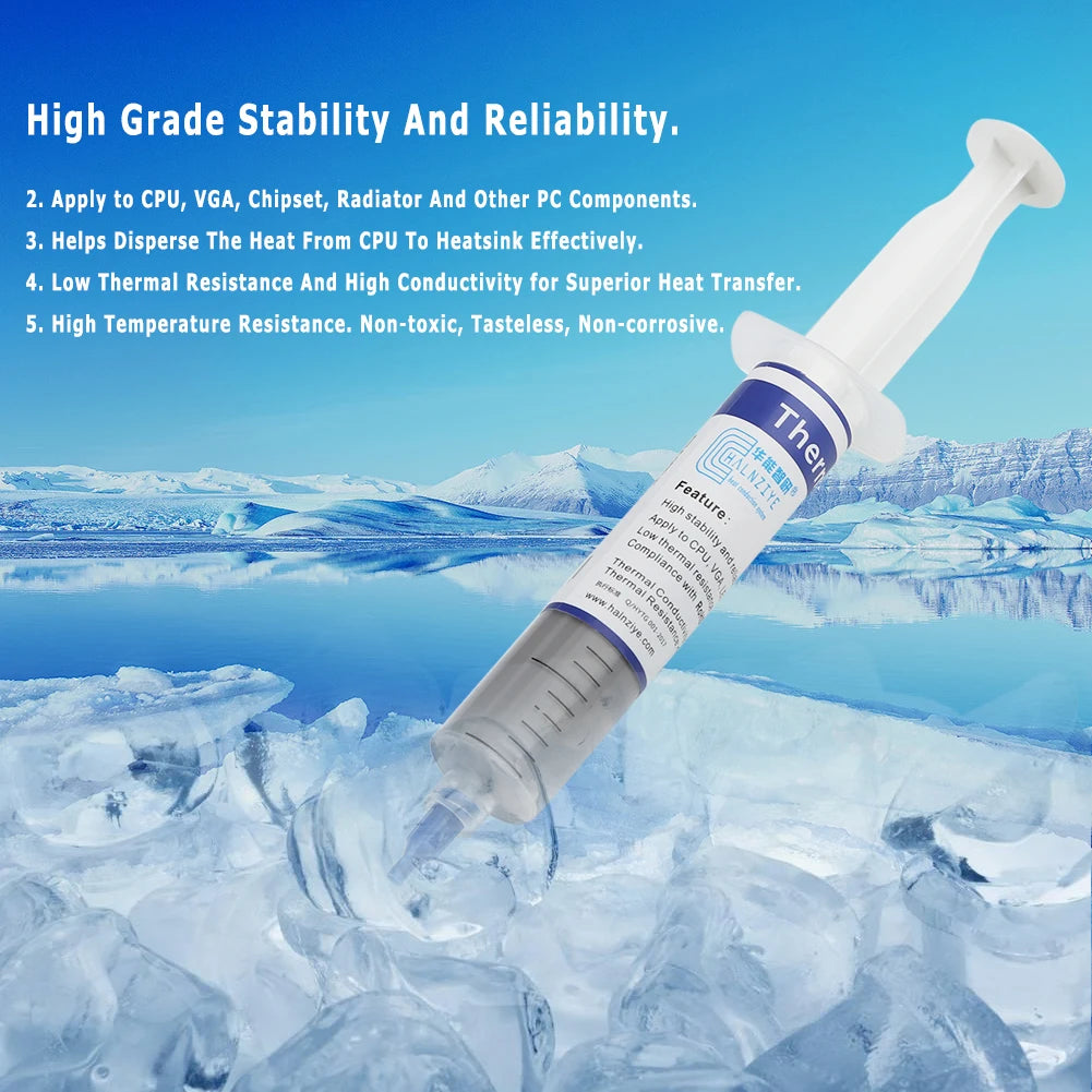Ldpcsj 30g Thermal Grease Composite Thermal Conductive Silicone Grease Plaster Heat Sink Compound for Cpu Computer 30g