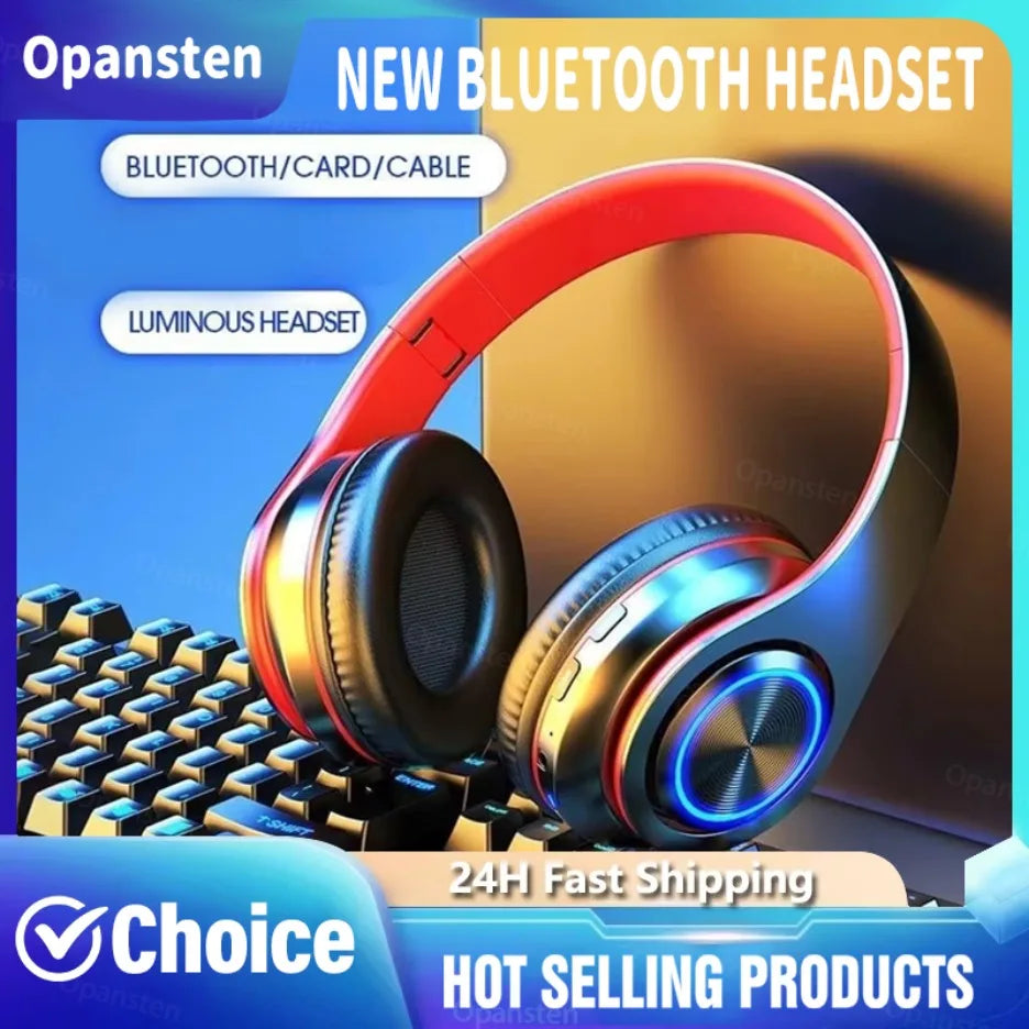 Wireless Gaming Headset Bluetooth With Mic & RGB Lights
