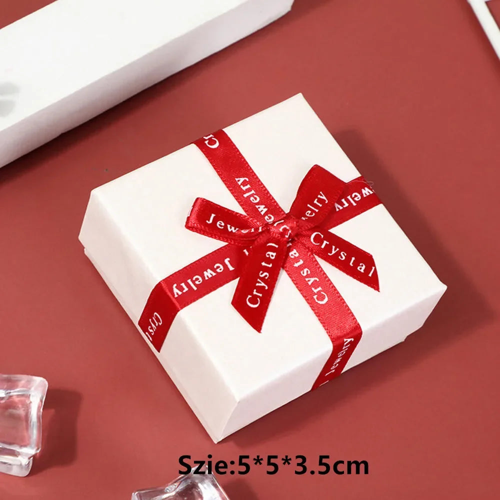 Square Jewelry Packaging Case Flower Print Bracelet Display Box 9*9*3cm Necklace Cardboard Gift Box Jewelry Organizer Cases