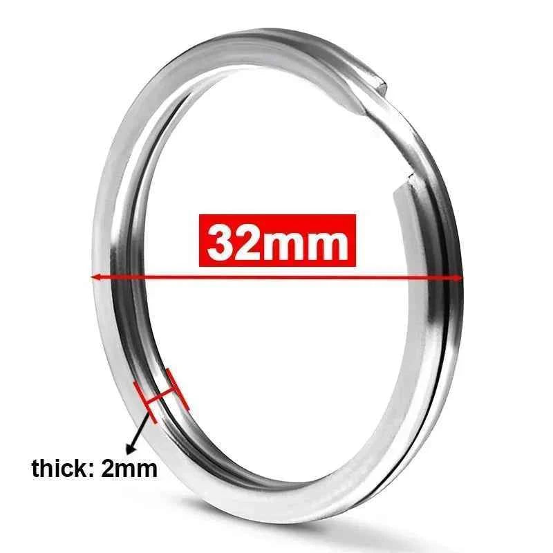 10-30pcs Stainless Steel Key Rings Polished Silver Round Flat Wire Split Key Ring for Jewellery Making Car Keyring DIY 25-35mm