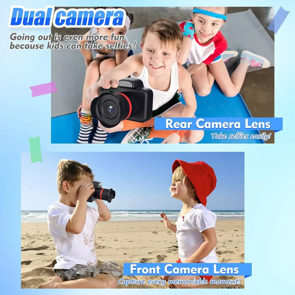 Kids Camera Toys Flash 1080P Photo Video Mini Camera 2.0 Inch Screen Long Lens Zoom Child Digital Camera Birthday Festvial Gifts