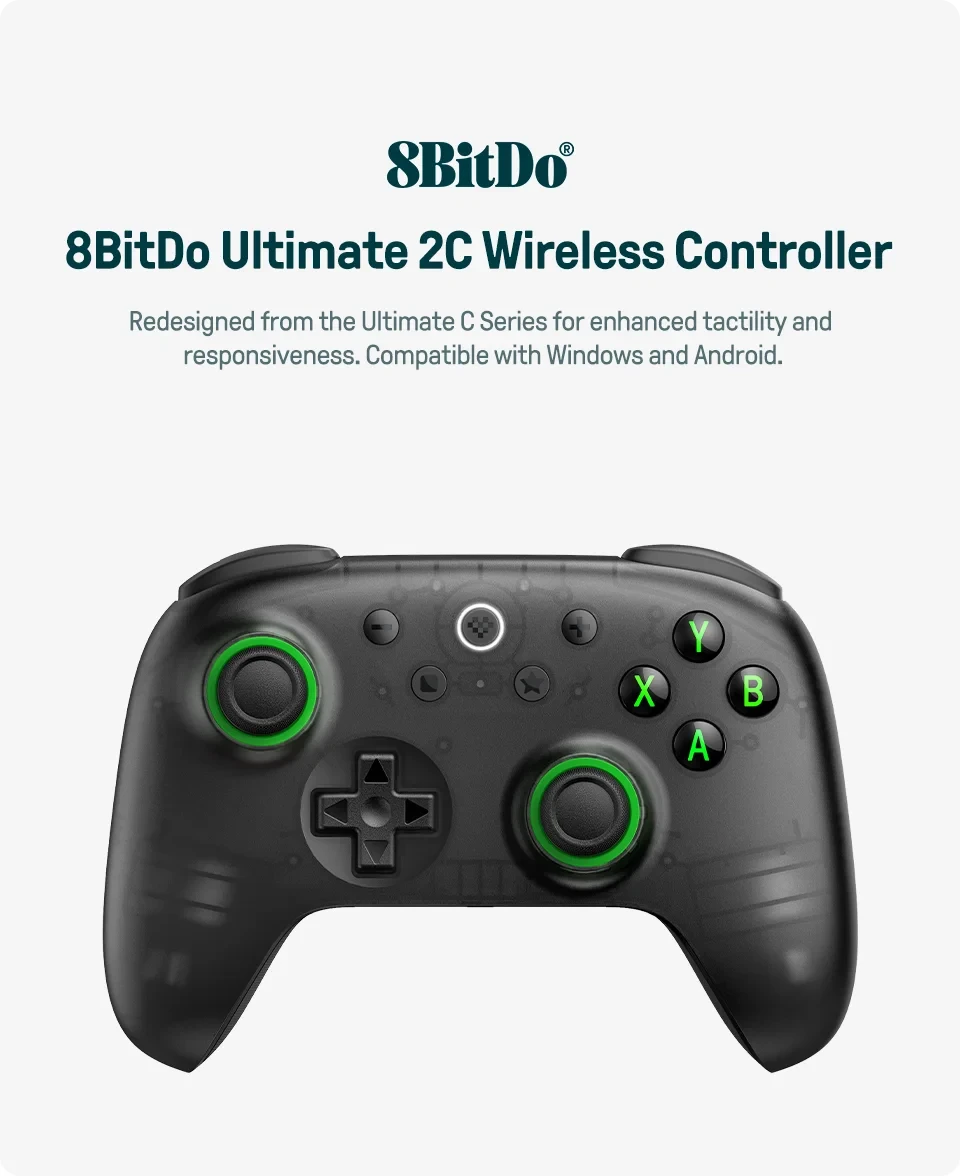 8BitDo - Ultimate 2C Wireless Gaming Controller for PC, Windows 10, 11, Steam Deck, Raspberry Pi, Android