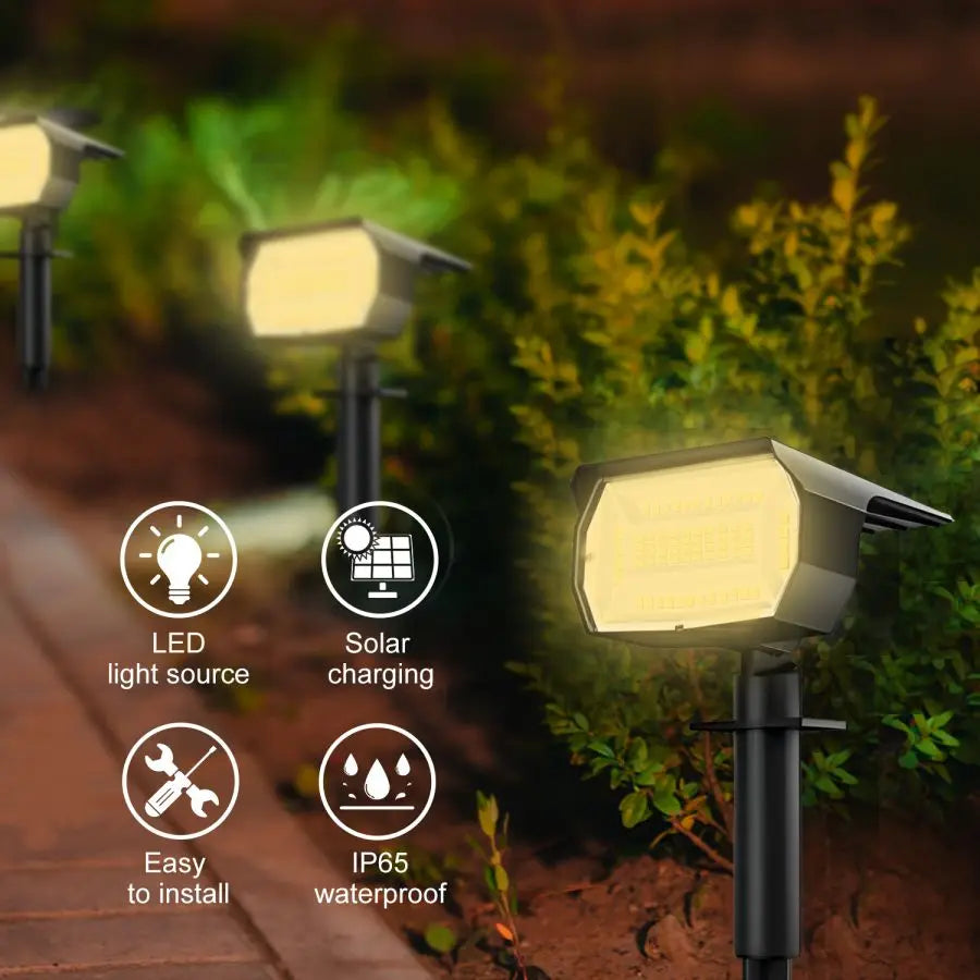 1/2/4PCS Solar Spot Light 68/72 LED Outdoor Garden Solar Landscape Spotlights Waterproof 3 Modes Wall Light Door Backyard Garage