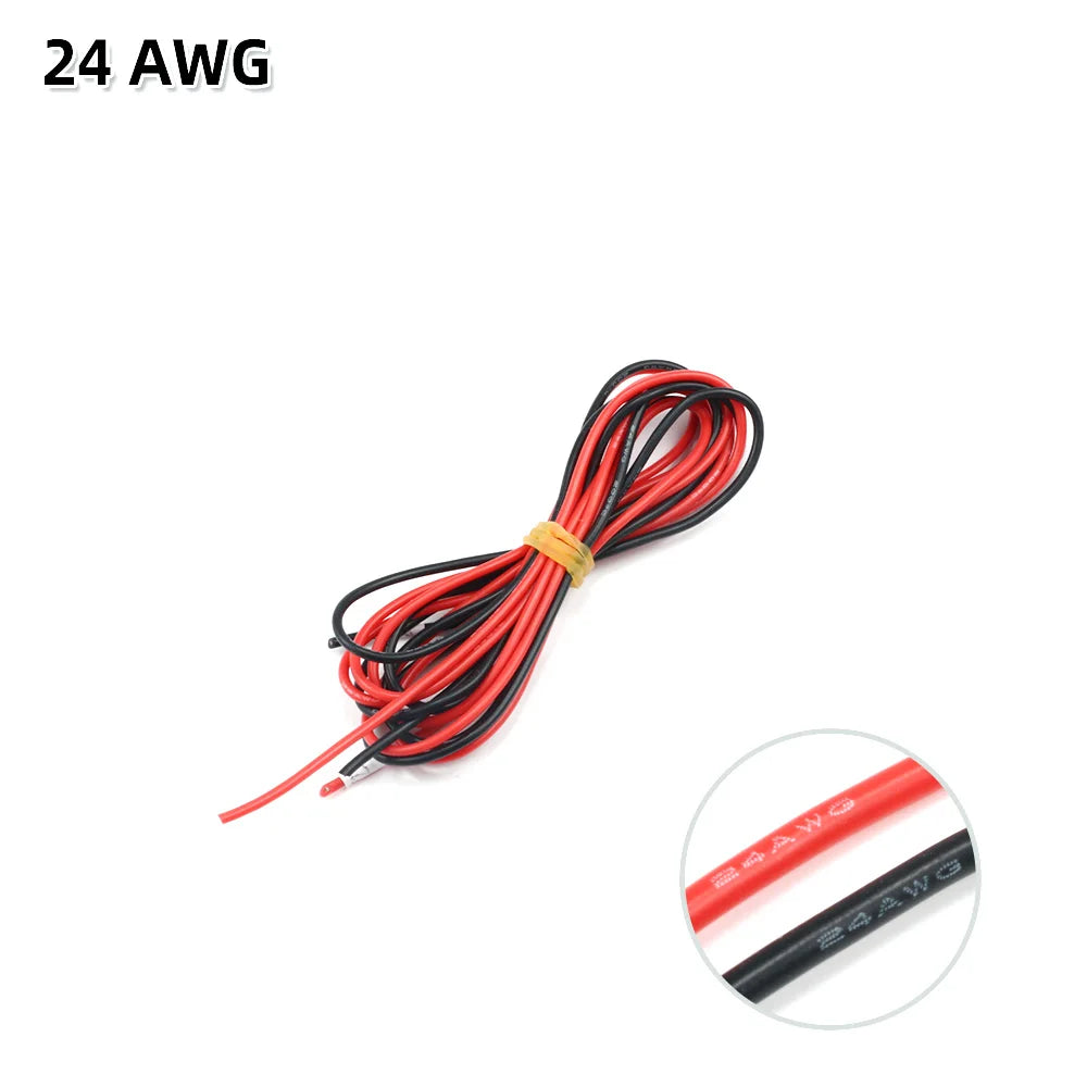10m/lot Silicon Wire 8 10 12 14 16 18 20 22AWG Heatproof Soft Silicone Silica Gel Wire Cable (5m Red+5m Black) DIY Part