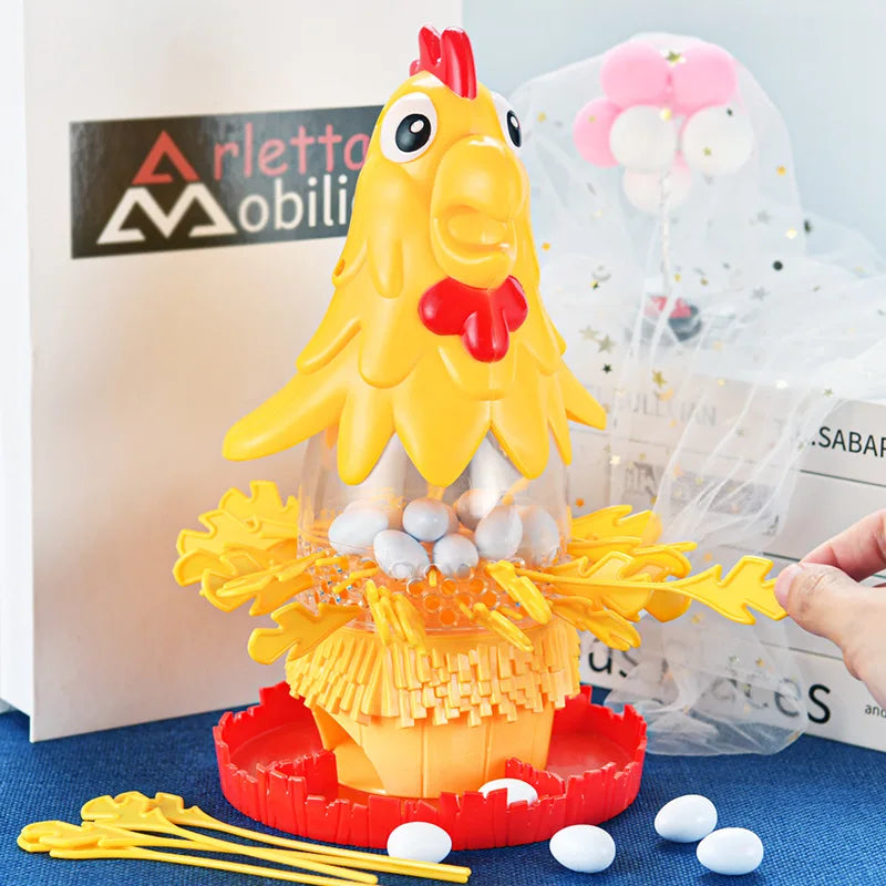 Funny Hen Laying Eggs Hair Pulling Board Game Stick Family Gathering Interactive Tabletop Game Egg Drop Toys for Party Gift Kids