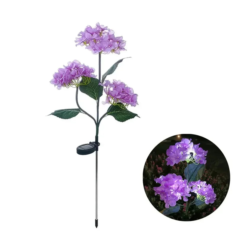 Solar Lights Outdoor Garden Light Waterproof Solar Garden Lights with Hydrangea Flower Lights LED Solar Powered Landscape Lights