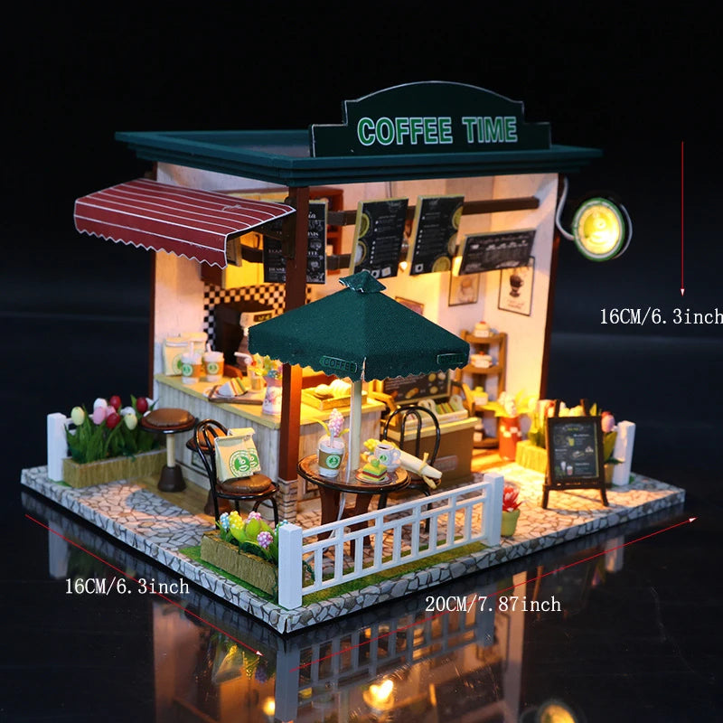 DIY Wooden Dollhouse Mini Building Kit Handmade Doll House Case Model 3D Puzzle Assembly With Furniture Toys For Christmas Gifts