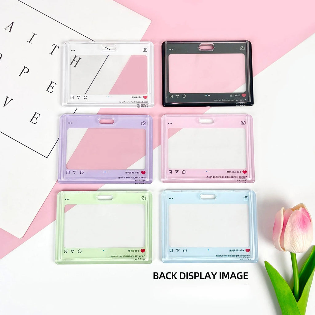 Cute dialog box transparent card cover student cartoon slider card pack game card ID card set pendant anti-lost