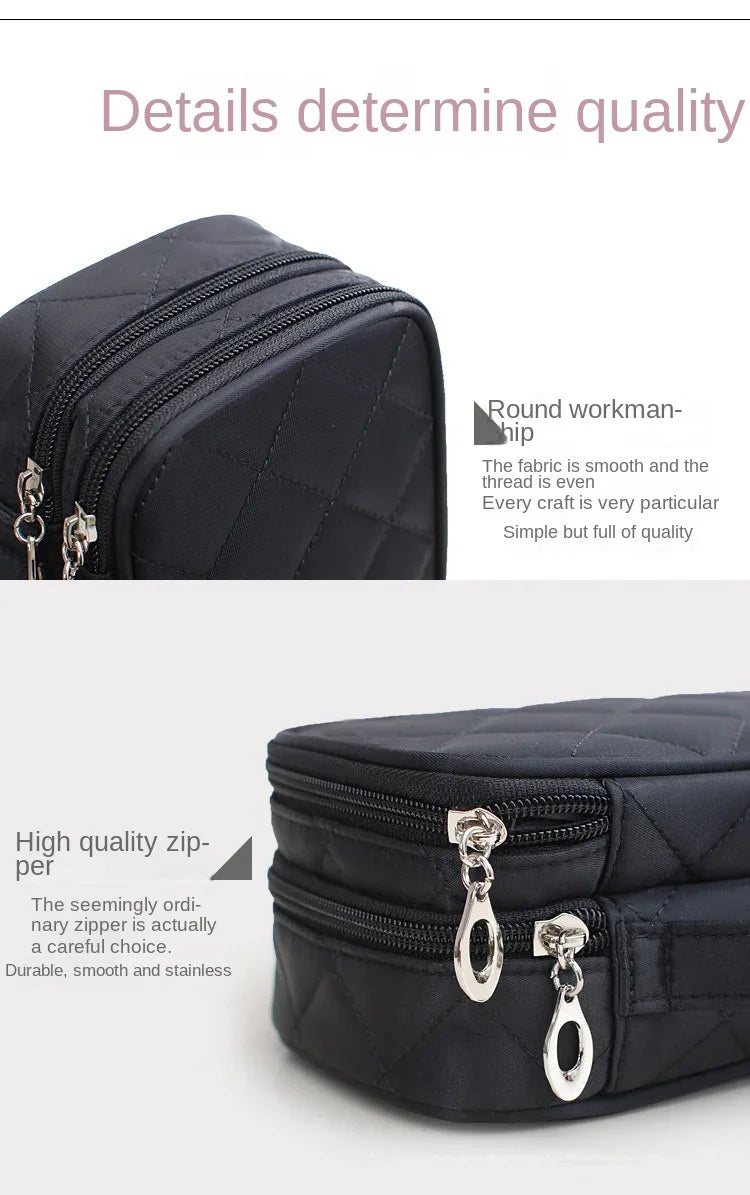 Women's cosmetic bag Double layer Waterproof makeup bag travel essentials organizer large capacity Multifunction toiletry bag