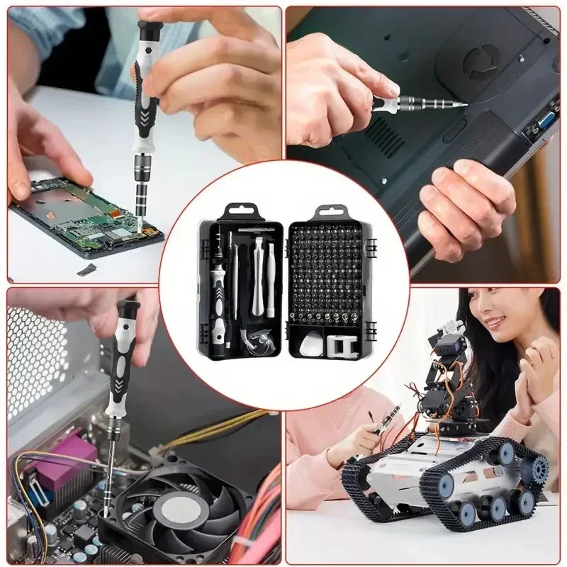 Precision electronic magnetic repair tool set, including repair boxes for computers, iphones and home computers