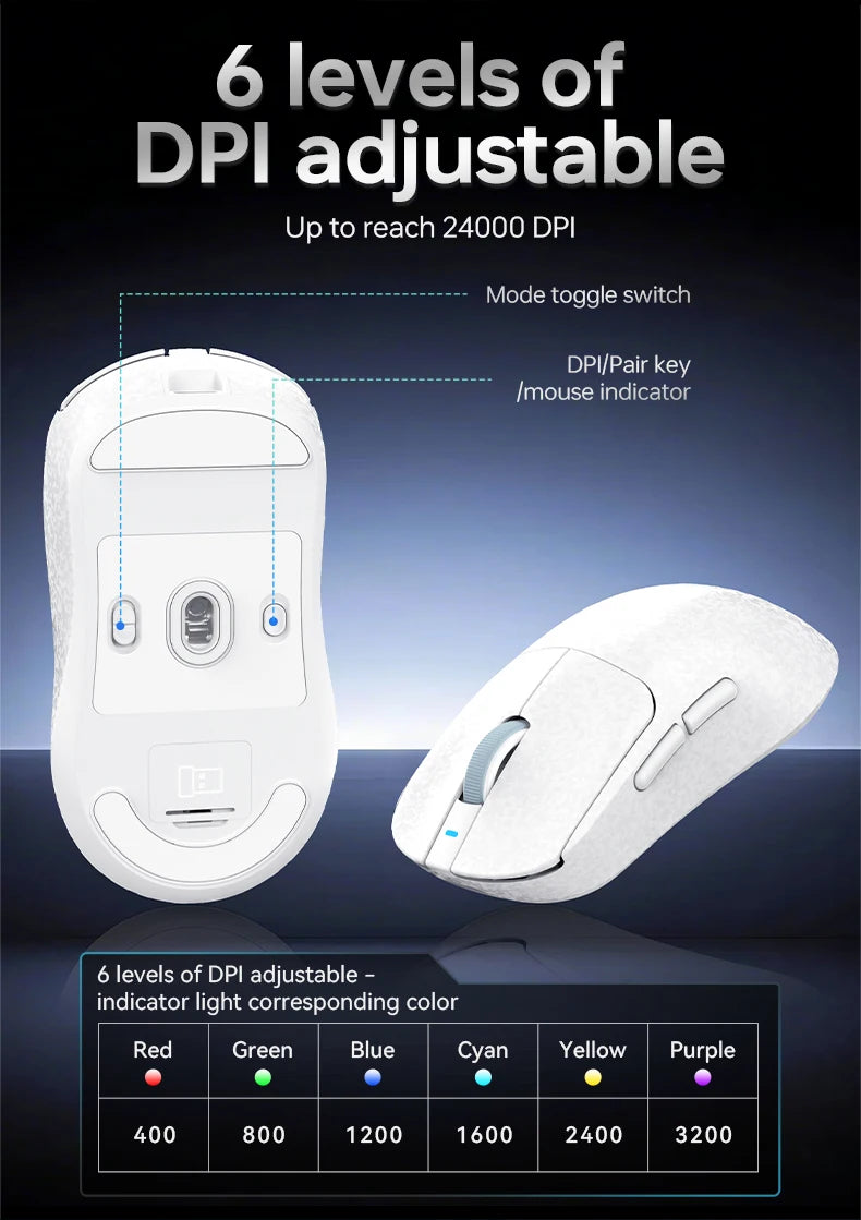 AJAZZ AJ199/AI Three-Mode Gaming Mouse 24000DPI/PAW3311 Sensor/Carbon Fiber Ultra-Thin Design /2.4G+ Bluetooth 5.0+ Wired Mouse