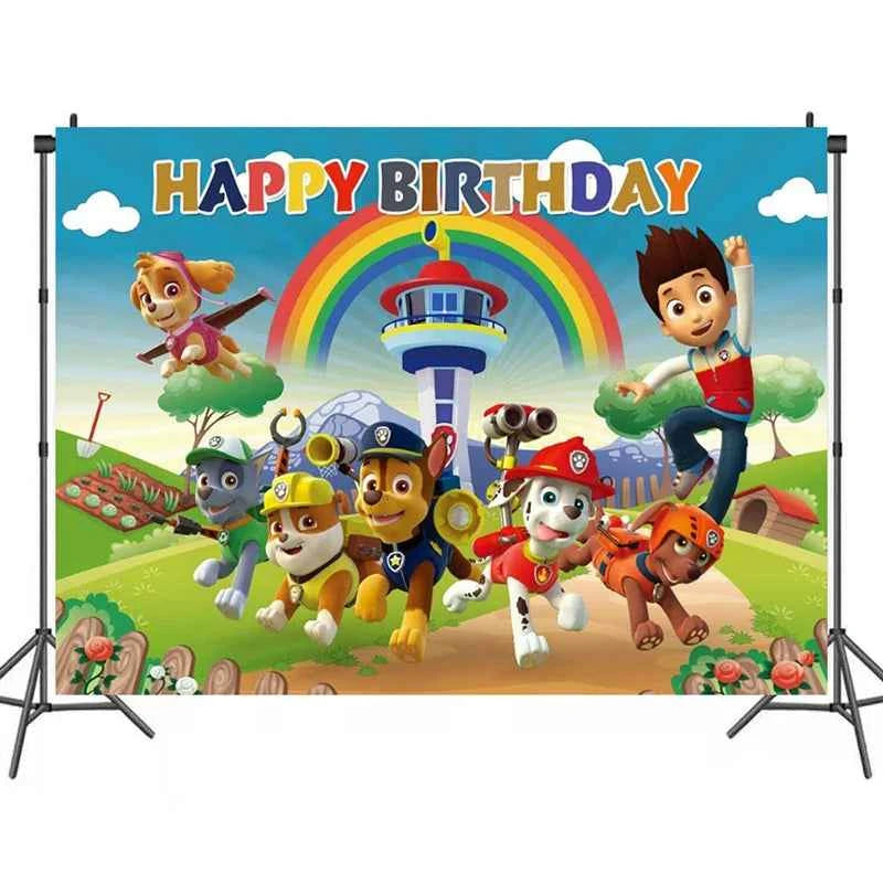 Skye Paw Patrol  Birthday Party Decoration Kids Shower Boys Girls Tableware Supplies Tablecloth Balloon Cake Topper Straw