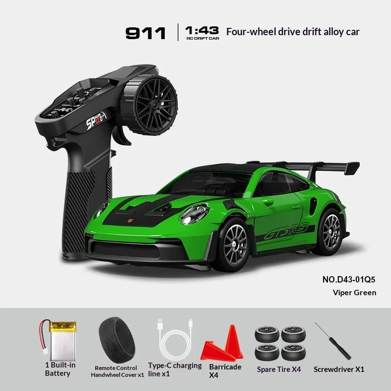 Mini Alloy RC Car 1:43 High-Speed Drifting Sports Car Boys Toy Four-Wheel Drive Simulation Race Car Remote Control Vehicle
