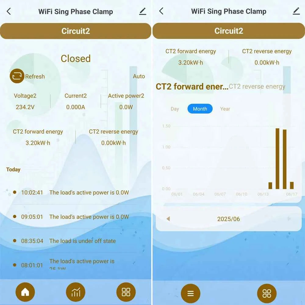 Tuya Smart Energy Meter WIFI Bidirection 2 Channel with Current Transformer Clamp App Monitor Power 80A 110V/240V