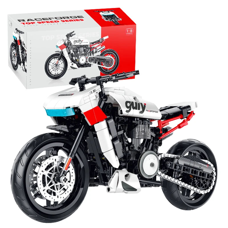 City Super Racing Motorcycle Assembled MOC Building Blocks Motorbike Model Kit Technical Toys Gifts for Boys Adult Kids 500+pcs